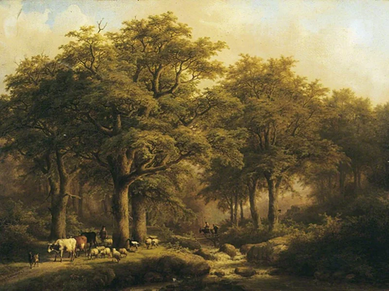 1815-Johann Bernard Klombeck - Wooded Paesaggio